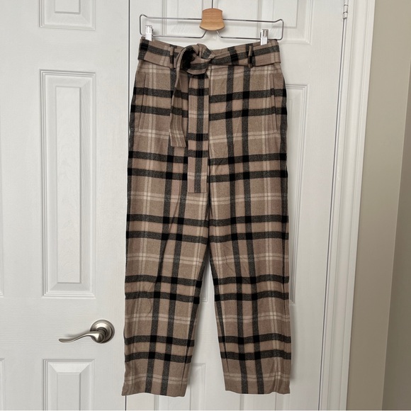 Aritzia - Tie Front Plaid Wool Pant - Picture 2 of 7
